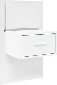 vidaXL Κομοδίνο Επιτοίχιο με Φώτα LED Λευκό