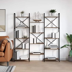 vidaXL Ράφι Βιβλίων Καπνιστή δρυς 156 x 25 x 167.5 εκ