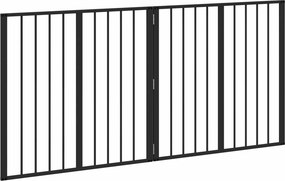 vidaXL Πόρτα Σκύλου 2 τμχ. Μαύρο 80 x 80 cm Επικαλυμμένος Χάλυβας
