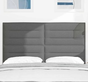 vidaXL Κεφαλάρι με κεφαλάρι Σκούρο Γκρι 144 cm Τεχνητό Δέρμα