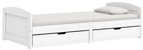 vidaXL Καναπές Κρεβάτι 2 Συρτ. IRUN Λευκός 90x200εκ. Μασίφ Ξύλο Πεύκου