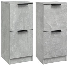 vidaXL Ντουλάπια 2 τεμ. Γκρι Σκυροδέματος 30x30x70 εκ. Επεξεργ. Ξύλο