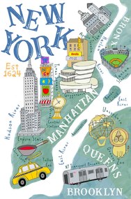 Εικονογράφηση Illustrated Map of New York, Carla Daly