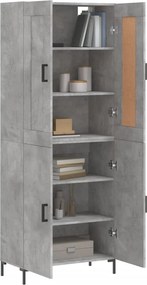 vidaXL Ντουλάπι Γκρι Σκυροδέματος 69,5x34x180 εκ. Επεξεργασμένο Ξύλο