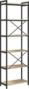 vidaXL Ράφι Βιβλίων Δρύς Sonoma 60 x 30 x 189,5 εκ Επεξεργασμένο ξύλο