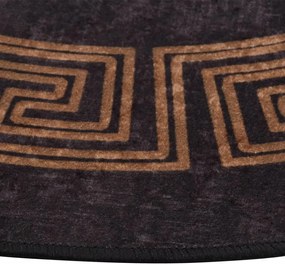 vidaXL Χαλί Πλενόμενο Μαύρο και Χρυσό Ø 200 εκ.