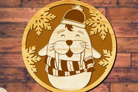 Σετ των 3 Intra απο ξύλο plywood 3mm-4mm πάχος Χριστουγεννιάτικο Ζώο Στολίδι, Miltilayer F Δίασταση 4x4 cm INTRAFABR-83728079