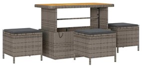 vidaXL Σετ Καναπέ Κήπου με μαξιλάρι 9 pcs Γκρι Πολυ ράταν
