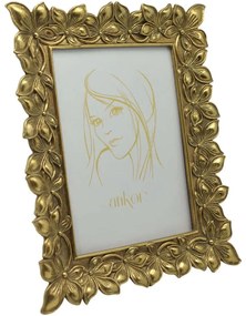 Κορνίζα Ανάγλυφα Λουλούδια 19531-4 10x15cm Gold Ankor Πολυέστερ