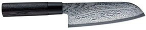 Μαχαίρι Santoku Shippu Black FD-1597 16,5cm Από Δαμασκηνό Ατσάλι Silver-Black Tojiro Ατσάλι,Ξύλο