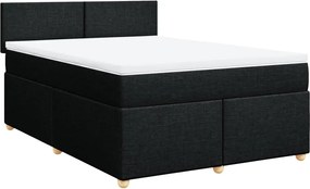 vidaXL Κρεβάτι Boxspring με Στρώμα Μαύρο 160x200 εκ. Υφασμάτινο