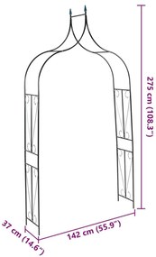 Αψίδα Κήπου Σκούρο Πράσινο 120 x 38 x 258 εκ. Σιδερένια  - Πράσινο