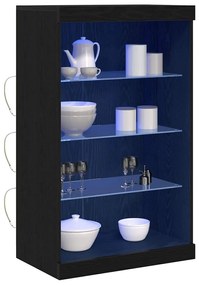 vidaXL Πλαϊνό γραφείο Μαύρη Οξυά 60.5 x 37 x 100 εκ Επεξεργασμένο ξύλο