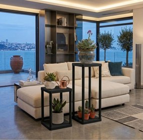 Σετ Ραφιών (2 Τεμαχίων) Μαύρο PABASA 23x23x58