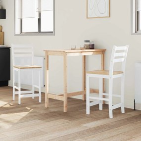 vidaXL Καρέκλες φαγητού 2 pcs Στερεό Ξύλο Ραβέντι Λευκό