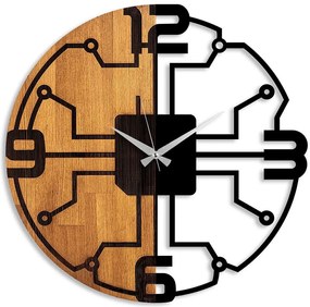 Ρολόι Τοίχου 539TNL1161 Φ56cm Walnut-Black Wallity Metal,Wood