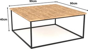 Stewehome Τραπέζι σαλονιού από ατλαντικό πεύκο 90x90x40 cm