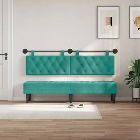 vidaXL Κεφαλάρι κρεβατιού κρεμαστό Τιρκουάζ Βελούδο