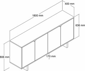 Console Mete - White, Oak White
Oak