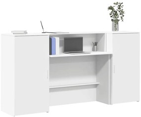 vidaXL Γραφείο υποδοχής Λευκό 200x50x103,5 εκ. Επεξεργασμένο Ξύλο