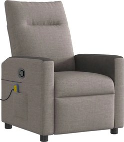 vidaXL Πολυθρόνα Μασάζ Ανακλινόμενη Taupe Υφασμάτινη