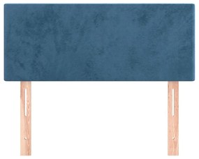 Κεφαλάρι Κρεβατιού Σκούρο Μπλε 90x5x78/88 εκ. Βελούδινο - Μπλε