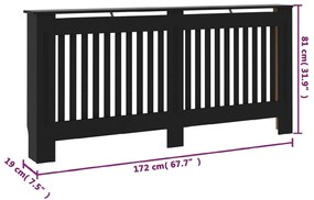 Κάλυμμα Καλοριφέρ Μαύρο 172 x 19 x 81,5 εκ. από MDF - Μαύρο