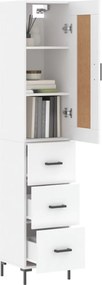 vidaXL Ντουλάπι Λευκό 34,5 x 34 x 180 εκ. από Επεξεργασμένο Ξύλο
