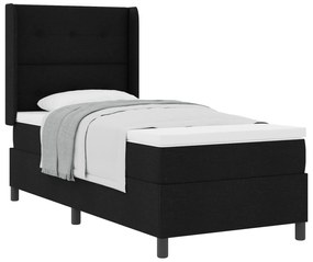 vidaXL Κρεβάτι Box Spring  με στρώμα σε Μαύρο, 90x200 εκ., Υφασμάτινο