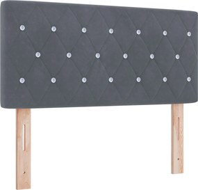 vidaXL Κρεβάτι box spring με στρώμα Σκούρο Γκρι 120 x 190 cm Βελούδο