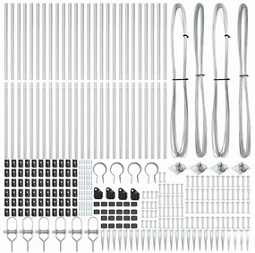 vidaXL Στύλος Περιφράξεων 26 pcs Ασημί 3.2 x 3.2 x 160 εκ Ατσάλι