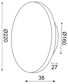 ΕΠΙΤΟΙΧΟ Φ/Σ LED 10W 3000Κ 800LM TERRAZZO MDF ΚΥΚΛΟΣ Φ22ΧΗ3,6CM ECLIPSE - ZM1710LEDWT