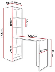 Τραπέζι γραφείου Dover 109, 79x125x50cm, 29 kg | Epipla1.gr