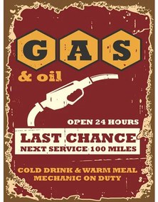 Vekrakis Πίνακας Ξύλινος “Gas & Oil” 34Χ46Χ2