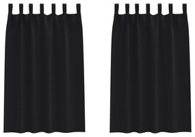 vidaXL Κουρτίνες συσκότισης 2 pcs Μαύρο 175 x 140 εκ. Πολυεστέρας