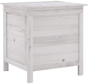 vidaXL Μπαούλο Αποθ. Κήπου Λευκό 50 x 49 x 56,5 εκ. Μασίφ Ξύλο Ελάτης