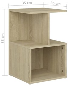 vidaXL Κομοδίνα 2 τεμ. Sonoma Δρυς 35 x 35 x 55 εκ. από Επεξ. Ξύλο