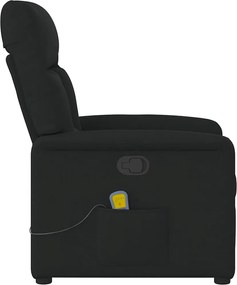 vidaXL Πολυθρόνα Μασάζ Ανακλινόμενη Μαύρη Υφασμάτινη