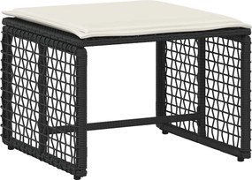 vidaXL Σετ Εξωτερικών Επίπλων με μαξιλάρι 5 pcs Μαύρο και Λευκό