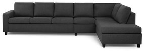Γωνιακός Καναπές Scandinavian Choice C185, Μαύρο, Ανθρακί, 347x199x79cm, Πόδια: Πλαστική ύλη | Epipla1.gr