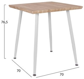 Τραπέζι Τραπεζαρίας PALOMA με Λευκά πόδια Sonoma 70x70x76,5 εκ. 70x70x76.5 εκ.
