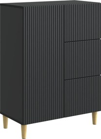vidaXL Πλαϊνό γραφείο Μαύρο 66 x 34,5 x 90 εκ Επεξεργασμένο Ξύλο