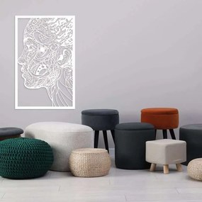 Διακοσμητικό τοίχου Λαμαρίνα kp12 Silhoutte - 0,60mx0,95m, Λευκό