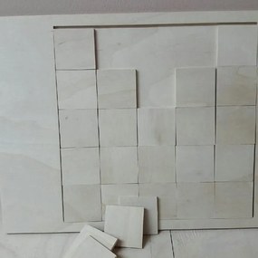 Σετ των 2 Intra απο ξύλο plywood 3mm-4mm πάχος – ξύλο πίνακα παζλ Square Block 45x50 cm INTRAVECTRY-MY543597