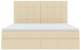 vidaXL Κρεβάτι με αποθηκευτικό χώρο και LED Κρέμ 160 x 200 cm