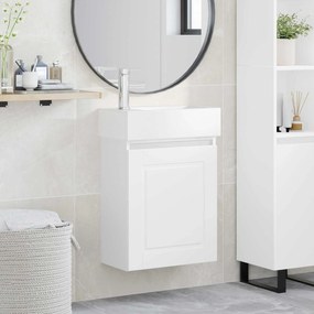 vidaXL Μονάδα μπάνιου με βρύση Λευκό 45,5 x 22,5 x 84 εκ