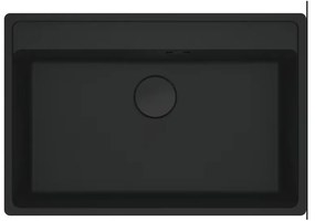 Franke Marris MRG 610-72 TL Ένθετος Γρανιτένιος Νεροχύτης 80cm Total Μαύρο Ματ