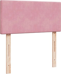 vidaXL Κρεβάτι Boxspring με Στρώμα Ροζ 90x200 εκ. Βελούδινο