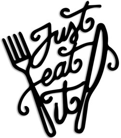 Διακοσμητικό Τοίχου Just Eat It 891TNL3344 43x50cm Black Wallity Μέταλλο