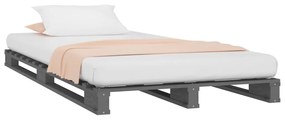 Κρεβάτι Παλέτες 75 x 190 εκ. Μασίφ Ξύλο Πεύκου Small Single - Γκρι